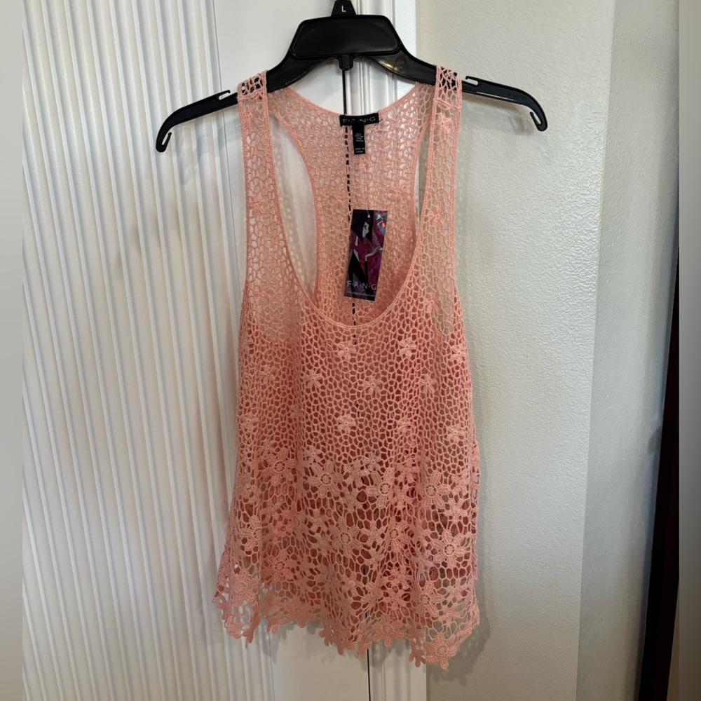 Peach Crochet Tank Top